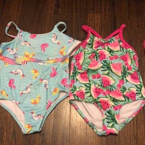 Huge 9 piece girls 6-6x summer swimwear bundle bathing /swim suits and c…